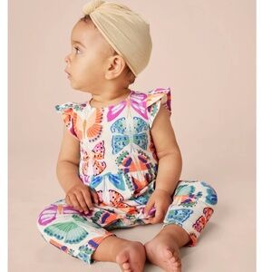 Tea Collection Tulip Sleeve Baby Romper - Mariposas (12-18 months)